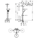 Душевая система с термостатом Hansgrohe Raindance Select S Showerpipe 240 1jet PowderRain (цвет - чёрный матовый хром) (27633340) фото 2 Aquada.com.ua