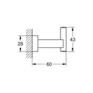 Гачок Grohe Essentials Cube, матовий графіт (40511AL1)