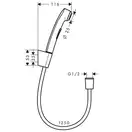 Гигиенический душ с держателем и шлангом 125 см Hansgrohe (цвет - шлифованный чёрный хром) (32129340) фото 2 Aquada.com.ua