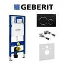 Инсталляция Geberit Duofix (3-в-1) в комплекте с клавишей Sigma 20, черный/матовый (111.300.00.5+156.050.00.1+111.815.00.1+115.882.14.1) фото 1 Aquada.com.ua