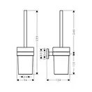 HANSGROHE Туалетная щетка с тумблером, настенная, хром Logis (41722000) фото 2 Aquada.com.ua
