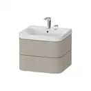 Тумба подвесная с раковиной c-shaped Duravit Happy D.2 Plus 57,5 х 49 см, серо-коричневый шелковисто-матовый лак (HP4345E6060) фото 1 Aquada.com.ua