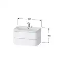 Тумба подвесная с раковиной c-shaped Duravit Happy D.2 Plus 57,5 х 49 см, серо-коричневый шелковисто-матовый лак (HP4345E6060) фото 2 Aquada.com.ua