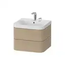Тумба подвесная с раковиной c-shaped Duravit Happy D.2 Plus 57,5 х 49 см, дуб средиземноморский (HP4345E7171) фото 1 Aquada.com.ua