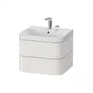 Тумба подвесная с раковиной c-shaped Duravit Happy D.2 Plus 57,5 х 49 см, cкандинавский белый шелковисто-матовый лак (HP4345O3939) фото 1 Aquada.com.ua