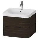 Тумба подвесная с раковиной c-shaped Duravit Happy D.2 Plus 57,5 х 49 см, орех брашированный (HP4345O6969) фото 1 Aquada.com.ua