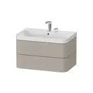 Тумба подвесная с раковиной c-shaped Duravit Happy D.2 Plus 77,5 х 49 см, серо-коричневый шелковисто-матовый лак (HP4347E6060) фото 1 Aquada.com.ua