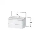 Тумба подвесная с раковиной c-shaped Duravit Happy D.2 Plus 77,5 х 49 см, лён (HP4347E7575) фото 2 Aquada.com.ua