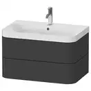 Тумба подвесная с раковиной c-shaped Duravit Happy D.2 Plus 77,5 х 49 см, графит суперматовый (HP4347O8080) фото 1 Aquada.com.ua