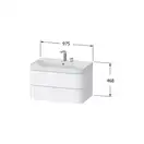 Тумба подвесная с раковиной c-shaped Duravit Happy D.2 Plus 97,5 х 49 см, белый глянец (HP4348E2222) фото 2 Aquada.com.ua