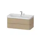 Тумба подвесная с раковиной c-shaped Duravit Happy D.2 Plus 97,5 х 49 см, дуб средиземноморский (HP4348E7171) фото 1 Aquada.com.ua