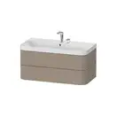 Тумба подвесная с раковиной c-shaped Duravit Happy D.2 Plus 97,5 х 49 см, лён (HP4348E7575) фото 1 Aquada.com.ua
