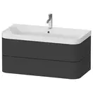 Тумба подвесная с раковиной c-shaped Duravit Happy D.2 Plus 97,5 х 49 см, графит суперматовый (HP4348O8080) фото 1 Aquada.com.ua