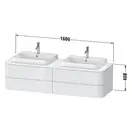 Тумбочка для подвесной консоли Duravit Happy D.2 Plus 160 х 55 см, графит суперматовый (HP4964B8080) фото 2 Aquada.com.ua