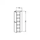 Пенал, петли слева Duravit X-Large 400 х 358 х 1760 мм (XL1136L2222) фото 2 Aquada.com.ua