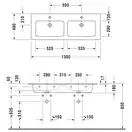 Комплект мебели тумба подвесная с двойной раковиной Duravit XSquare 128 х 47,8 см (XS407504747+2336130000) фото 3 Aquada.com.ua