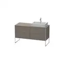 Комплект мебели тумба с консолью и раковиной слева Duravit XSquare 140 х 55 см (XS4923L9090+XS060GL9090+0454600000) фото 1 Aquada.com.ua