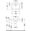 Комплект мебели тумба с консолью и 2 раковинами Duravit XSquare 140 х 55 см (XS4926B9494+XS063GB9494+0454600000) фото 4 Aquada.com.ua