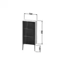 Шкафчик напольный со стеклянными дверцами Duravit XViu 50 x 24 х h113 см, белый глянцевый (XV1361LB122) фото 3 Aquada.com.ua