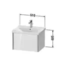 Тумба подвесная под раковину Duravit XViu 61 x 46,9 см, доломитово-серый глянцевый лак (XV40150B138) фото 2 Aquada.com.ua