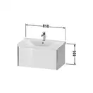 Тумба подвесная под раковину Duravit XViu 81 x 46,9 см, доломитово-серый глянцевый лак (XV40160B138) фото 2 Aquada.com.ua