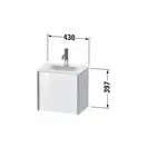 Тумба подвесная под раковину Duravit XViu 43 x 31 см, чёрный глянцевый (XV4030LB140) фото 3 Aquada.com.ua