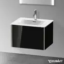 Тумба подвесная под раковину Duravit XViu 61 x 48 см, чёрный глянцевый (XV40320B140) фото 2 Aquada.com.ua