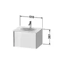 Тумба подвесная под раковину Duravit XViu 61 x 48 см, чёрный глянцевый (XV40320B140) фото 3 Aquada.com.ua