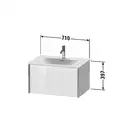 Тумба подвесная под раковину Duravit XViu 71 x 48 см, сосна коричневая (XV40330B151) фото 2 Aquada.com.ua