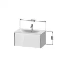 Тумба подвесная под раковину Duravit XViu 81 x 48 см, чёрный глянцевый (XV40340B140) фото 3 Aquada.com.ua