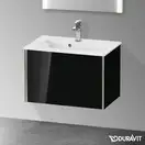 Тумба подвесная компакт, под раковину Duravit XViu 61 x 39 см, чёрный глянцевый (XV40780B140) фото 2 Aquada.com.ua