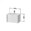 Тумба подвесная компакт, под раковину Duravit XViu 61 x 39 см, орех брашированный (XV40780B169) фото 2 Aquada.com.ua