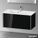 Тумба подвесная компакт, под раковину Duravit XViu 81 x 39 см, чёрный глянцевый (XV40790B140) фото 2 Aquada.com.ua