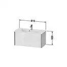 Тумба подвесная компакт, под раковину Duravit XViu 81 x 39 см, чёрный глянцевый (XV40790B140) фото 3 Aquada.com.ua