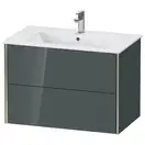 Тумба подвесная под раковину Duravit XViu 81 x 48 см, доломитово-серый глянцевый лак (XV41260B138) фото 1 Aquada.com.ua