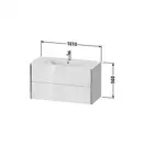 Тумба подвесная под раковину Duravit XViu 101 x 48 см, чёрный глянцевый (XV41270B140) фото 3 Aquada.com.ua