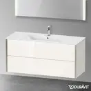 Тумба подвесная под раковину Duravit XViu 121 x 48 см, белый глянцевый (XV41280B122) фото 2 Aquada.com.ua