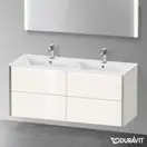 Комплект мебели тумба подвесная с двойной раковиной Duravit XViu 128 х 48 см, белый глянцевый (XV41290B122+2336130000) фото 2 Aquada.com.ua