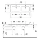 Комплект мебели тумба подвесная с двойной раковиной Duravit XViu 128 х 48 см, белый глянцевый (XV41290B122+2336130000) фото 4 Aquada.com.ua