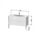 Тумба напольная под раковину Duravit XViu 121 x 48 см, белый глянцевый (XV43040B122) фото 3 Aquada.com.ua
