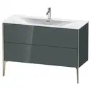 Тумба напольная под раковину Duravit XViu 121 x 48 см, доломитово-серый глянцевый лак (XV43040B138) фото 1 Aquada.com.ua