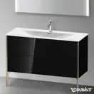 Тумба напольная под раковину Duravit XViu 121 x 48 см, чёрный глянцевый (XV43040B140) фото 2 Aquada.com.ua