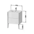 Тумба напольная под раковину Duravit XViu 61 x 48 см, белый матовый (XV44810B118) фото 3 Aquada.com.ua