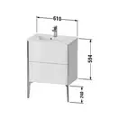 Тумба напольная под раковину Duravit XViu 61 x 39 см, белый матовый (XV44880B118) фото 3 Aquada.com.ua