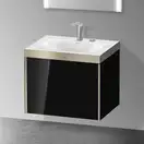 Тумба подвесная с раковиной c-bonded Duravit XViu 60 x 48 см, чёрный глянцевый (XV4609EB140P) фото 2 Aquada.com.ua