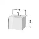 Тумба подвесная с раковиной c-bonded Duravit XViu 60 x 48 см, голубой глянцевый (XV4609EB147P) фото 2 Aquada.com.ua