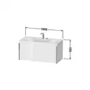 Тумба подвесная с раковиной c-bonded Duravit XViu 100 x 48 см, светло-голубой матовый (XV4611EB109P) фото 2 Aquada.com.ua