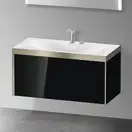 Тумба подвесная с раковиной c-bonded Duravit XViu 100 x 48 см, чёрный глянцевый (XV4611EB140P) фото 2 Aquada.com.ua