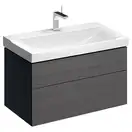 Тумба под раковину с двумя выдвижными ящиками Geberit Xeno² 880 х 462 мм, серый шпон (500.509.43.1) фото 1 Aquada.com.ua