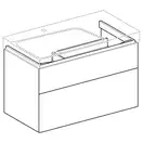 Тумба под раковину с двумя выдвижными ящиками Geberit Xeno² 880 х 462 мм, белый глянцевый (вырез под сифон слева) (500.515.01.1) фото 2 Aquada.com.ua